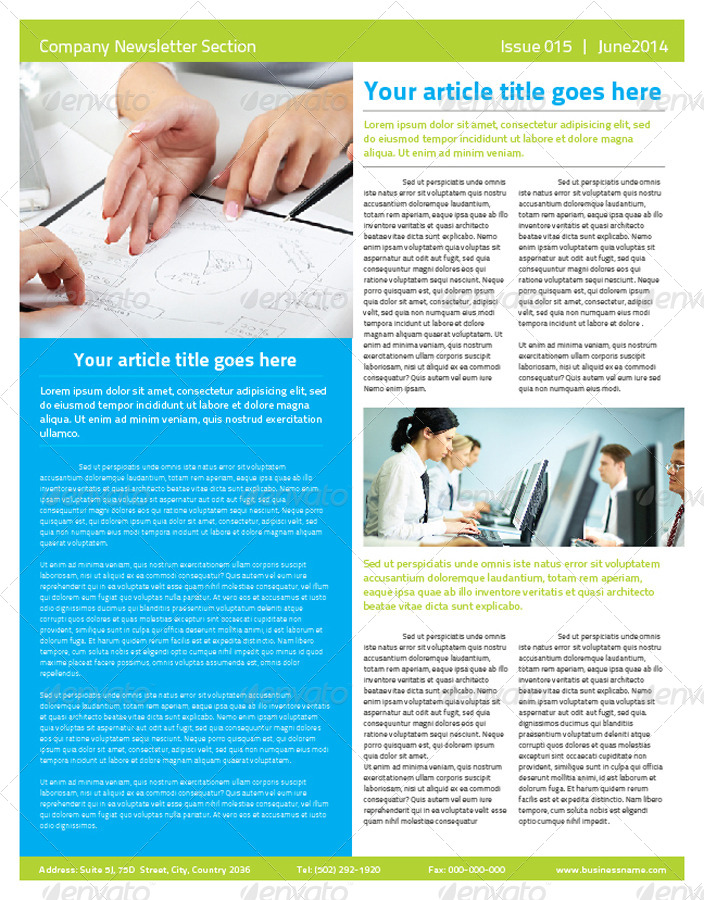 2 Pages Multipurpose Business Newsletter, Print Templates GraphicRiver